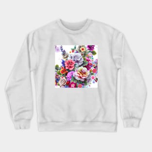 Watercolor Flowers Painting Crewneck Sweatshirt